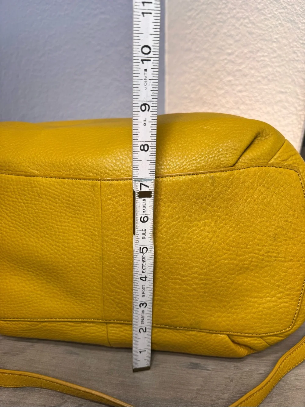 Isaac Mizrahi Leather Satchel Dijon Yellow Boho Crossbody Shoulder Bag